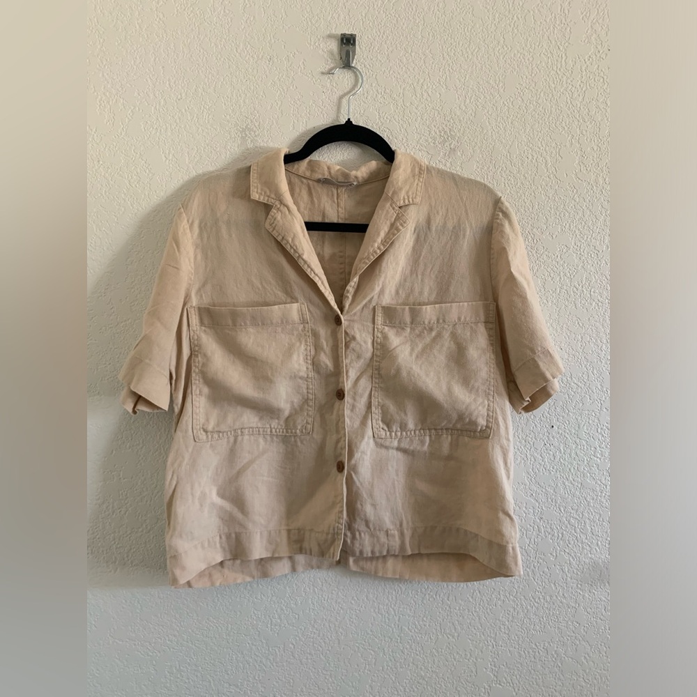Everlane Beige Button Down Shirt